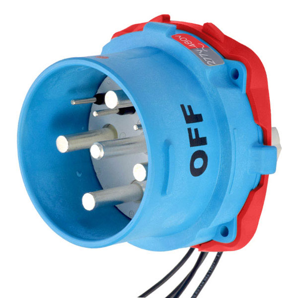 33-98047-264 - DS100 INLET POLY BLUE SIZE 5 TYPE 4X 3P+N+G 100A 277/480 VAC 60 Hz +4 AUX